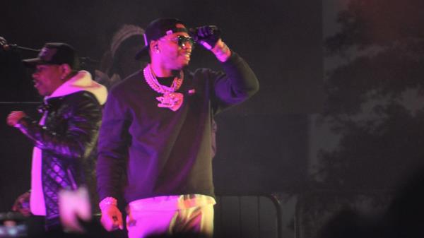 Rapper Nelly performs in downtown Mobile on Feb. 3, 2023. Presented by the Reese's Senior Bowl, the show coincided with Mobile's first Mardi Gras parade of the season.